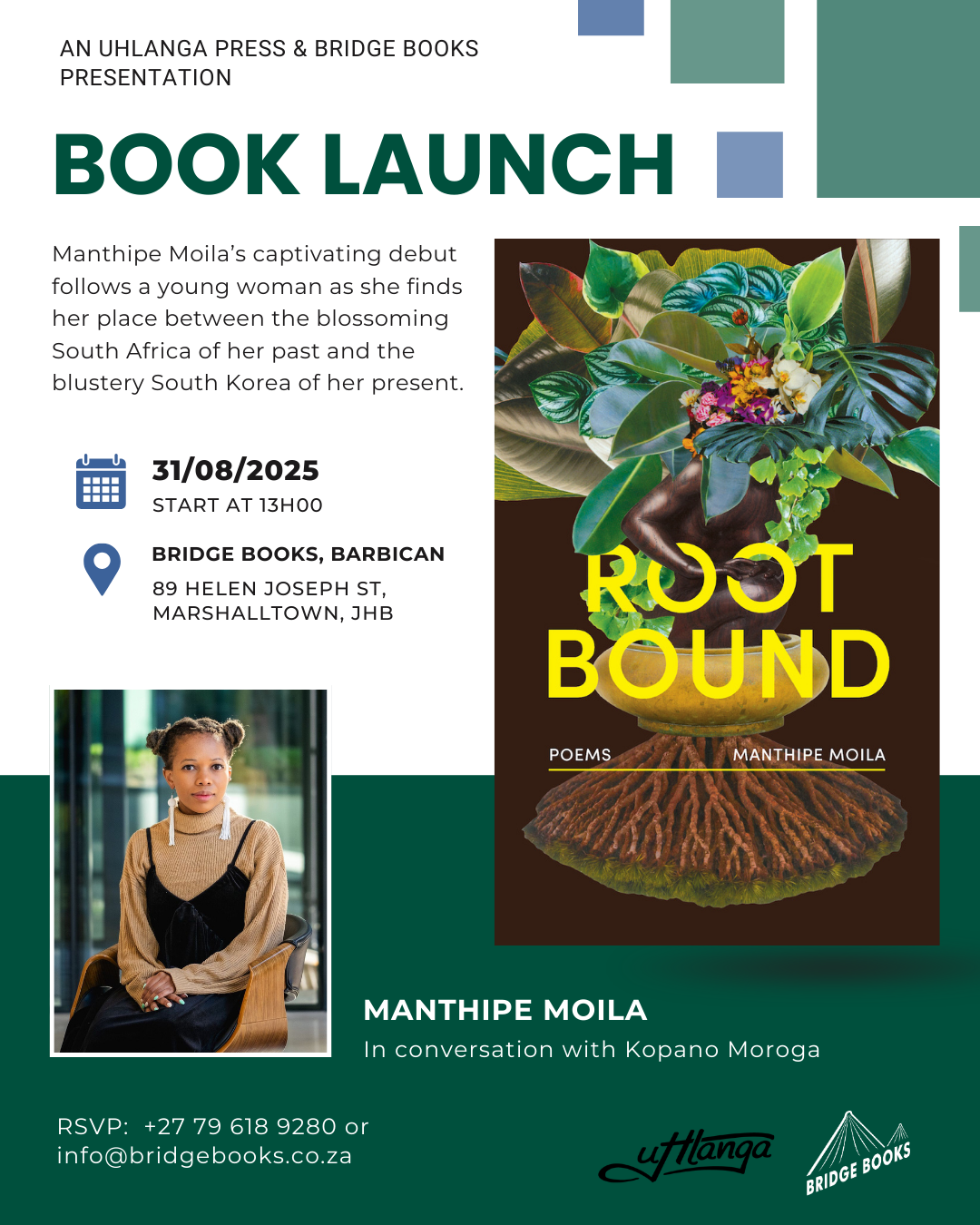 Rootbound Poetry Book Launch: August 31, 2025