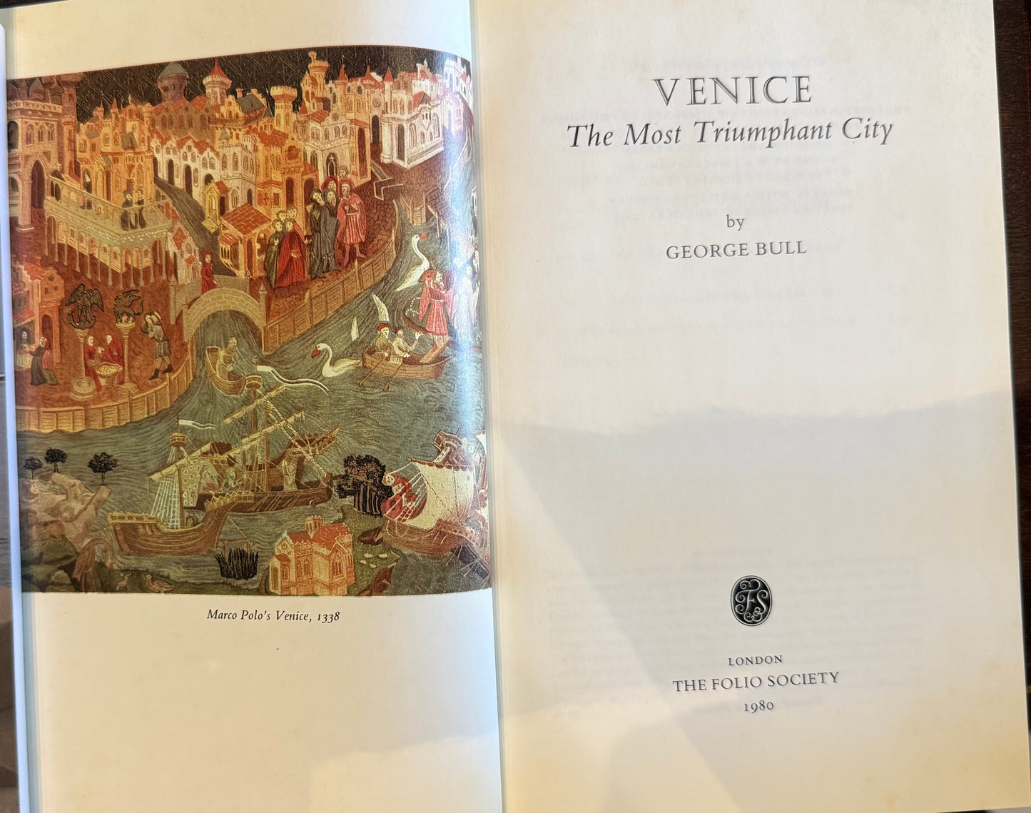 Venice: The Most Triumphant City by George Bull, Folio Society edition, second view