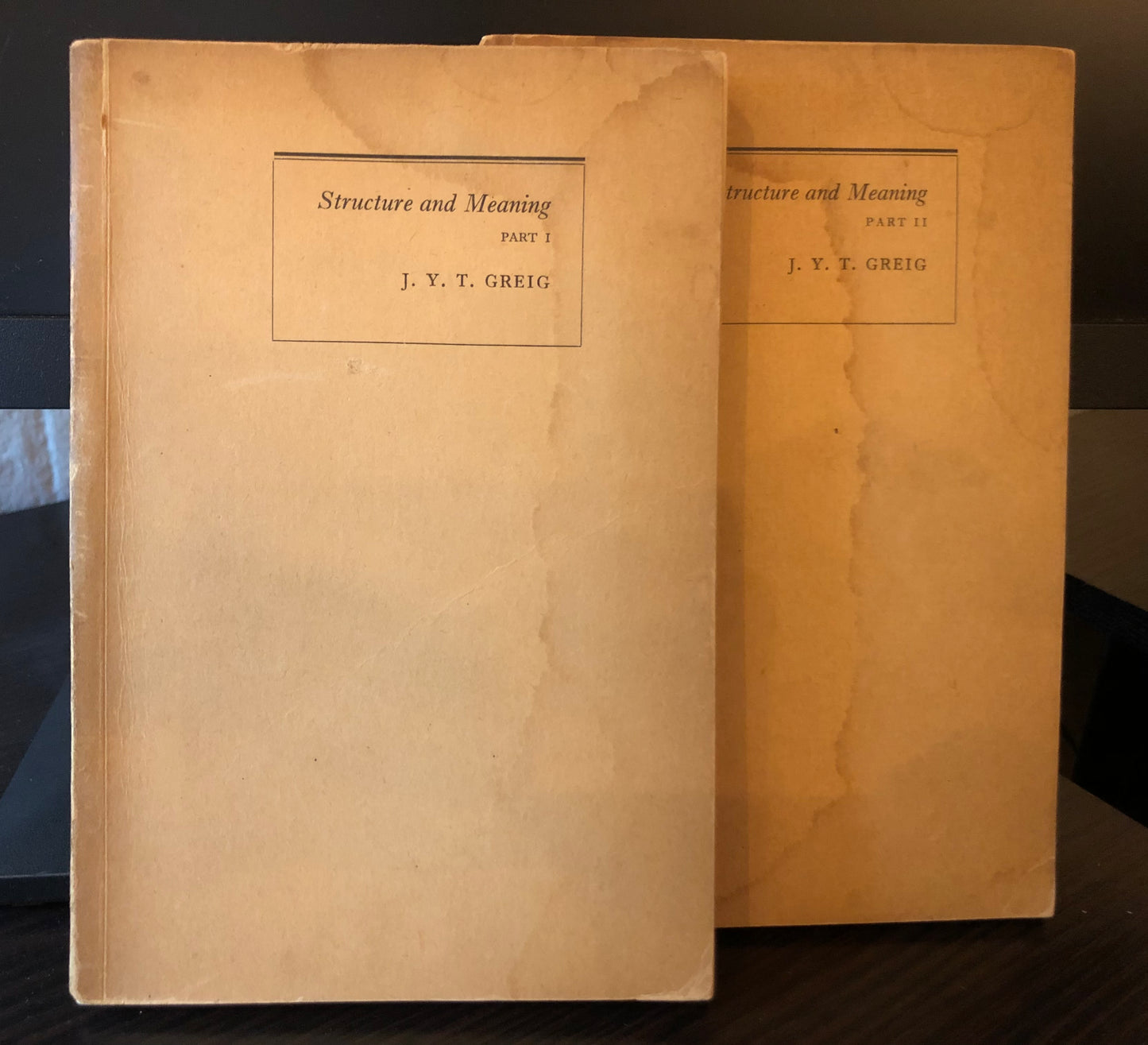 Structure and Meaning – A Text-Book of English Grammar for Schools in South Africa, by J.Y.T. Greig (Vols 1 & 2)