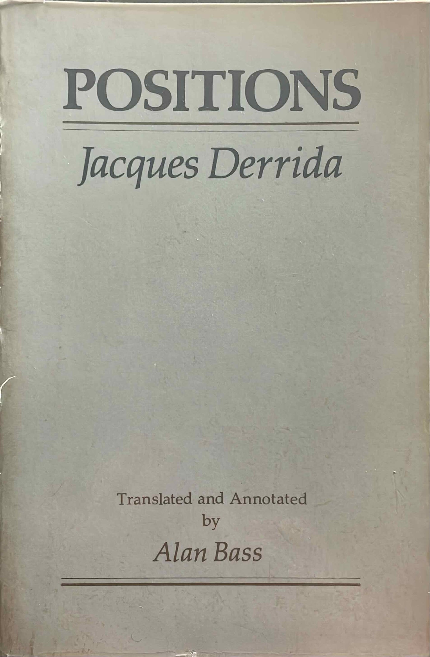 Positions, by Jacques Derrida (used)