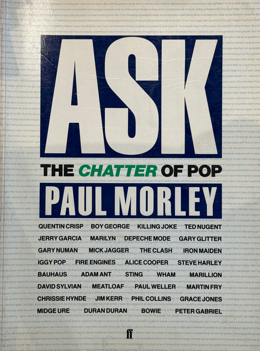Ask: The Chatter of Pop, by Paul Morley (used)