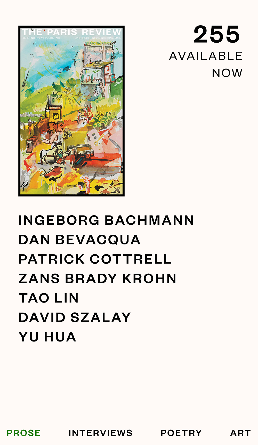 The Paris Review no. 255: Spring edition