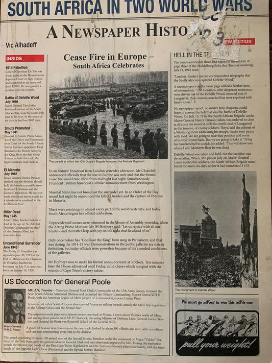 South Africa in Two World Wars: A Newspaper History by Vic Alhadeff (used)