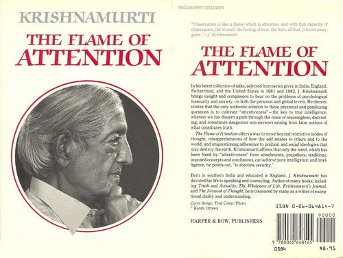 The Flame of Attention, by J. Krishnamurti (used)
