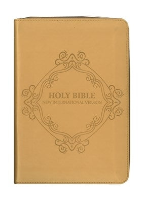 Holy Bible: NIV luxury leather look Bible zip gold