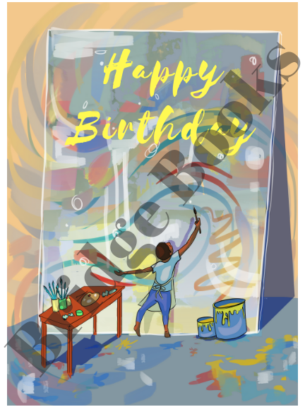 Happy birthday artist card (boy)