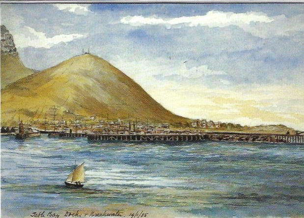 Cape Town 1885 Signal Hill large greeting card
