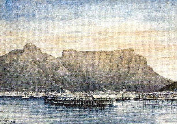 Cape Town 1902 Table Mountain large greeting card